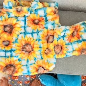 Sunflower Patterned Minky tote and mini bag